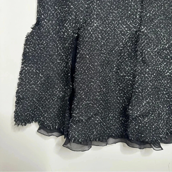 Lafayette 148 New York Black Tweed Split Layered Hem Skirt Size 6P - Picture 2 of 8